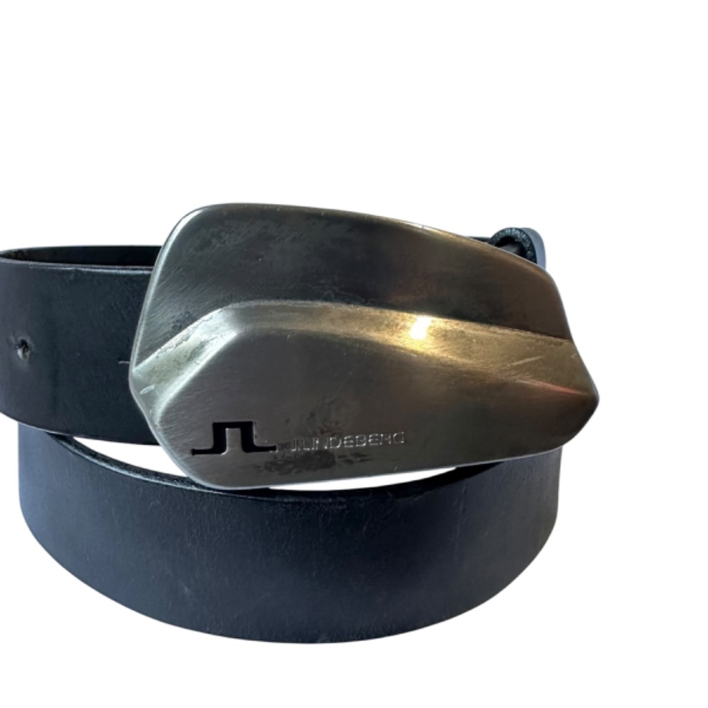 Genuine J. LINDEBERG Classic Black Genuine Leather Dress Men's Belt Size 34/95
